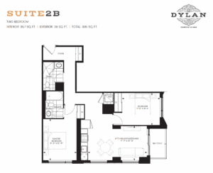 Floor plan, 2Bed, The Dylan Condominiums