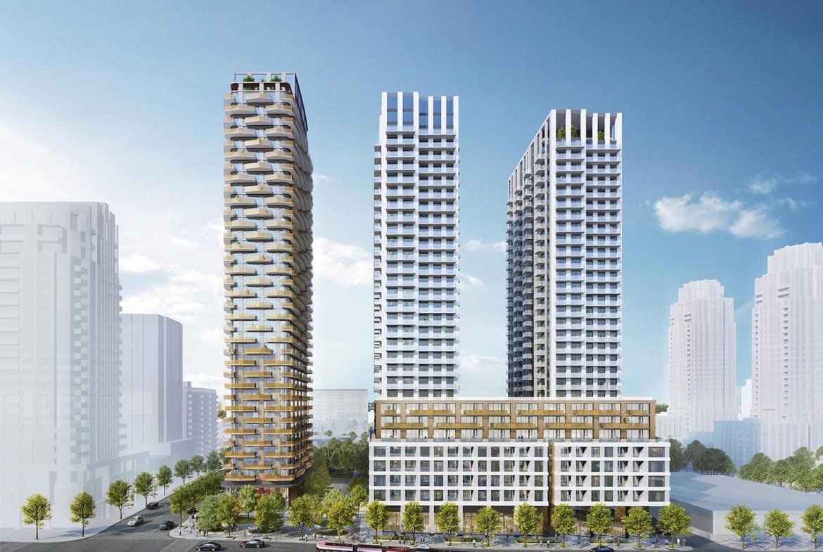 The surrounding view of ForÃªt Forest Hill,2027. This trilogy of luxury condos will provide a mix of units consisting of 291 one-bedroom, 418 two-bedroom and 116 three-bedrooms. Firstclassrealty.