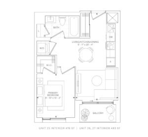 1 Bedroom+DenStudio-Floor Plan- ForÃªt Forest Hill Condos,2027.