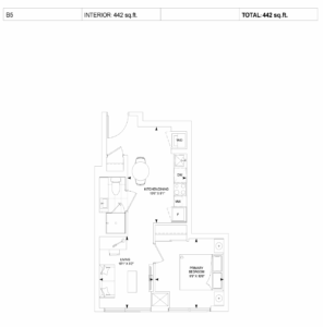 Floor Plan, 1 Bed, North Core Condos