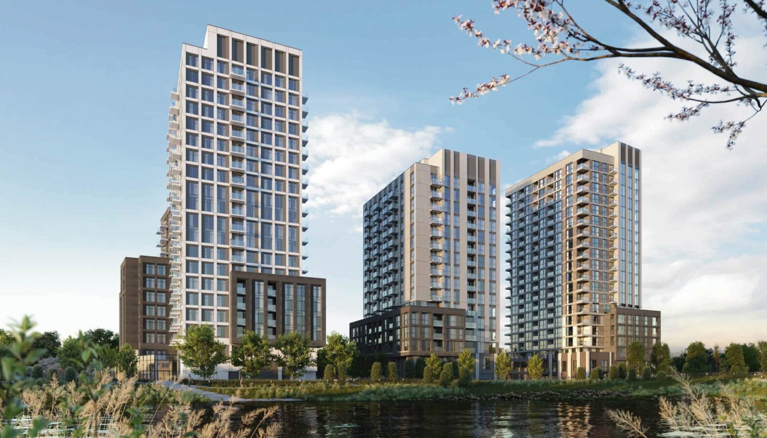 The exterior view of North Oak3,2025.The first tower will rise 18-storeys and the second tower will rise 15-storeys high