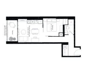 1Bedroom - Motto Condos. Floor plans