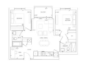 1 Bedroom + Den, Post Condos - Floor Plan.