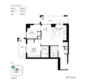 2 Bed, Floor Plan - LSQ Condos