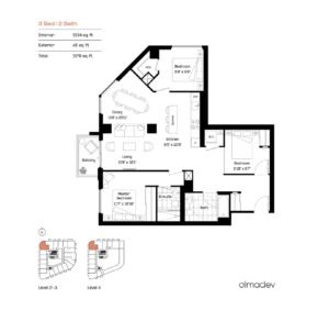 3 Bed, Floor Plan - LSQ Condos