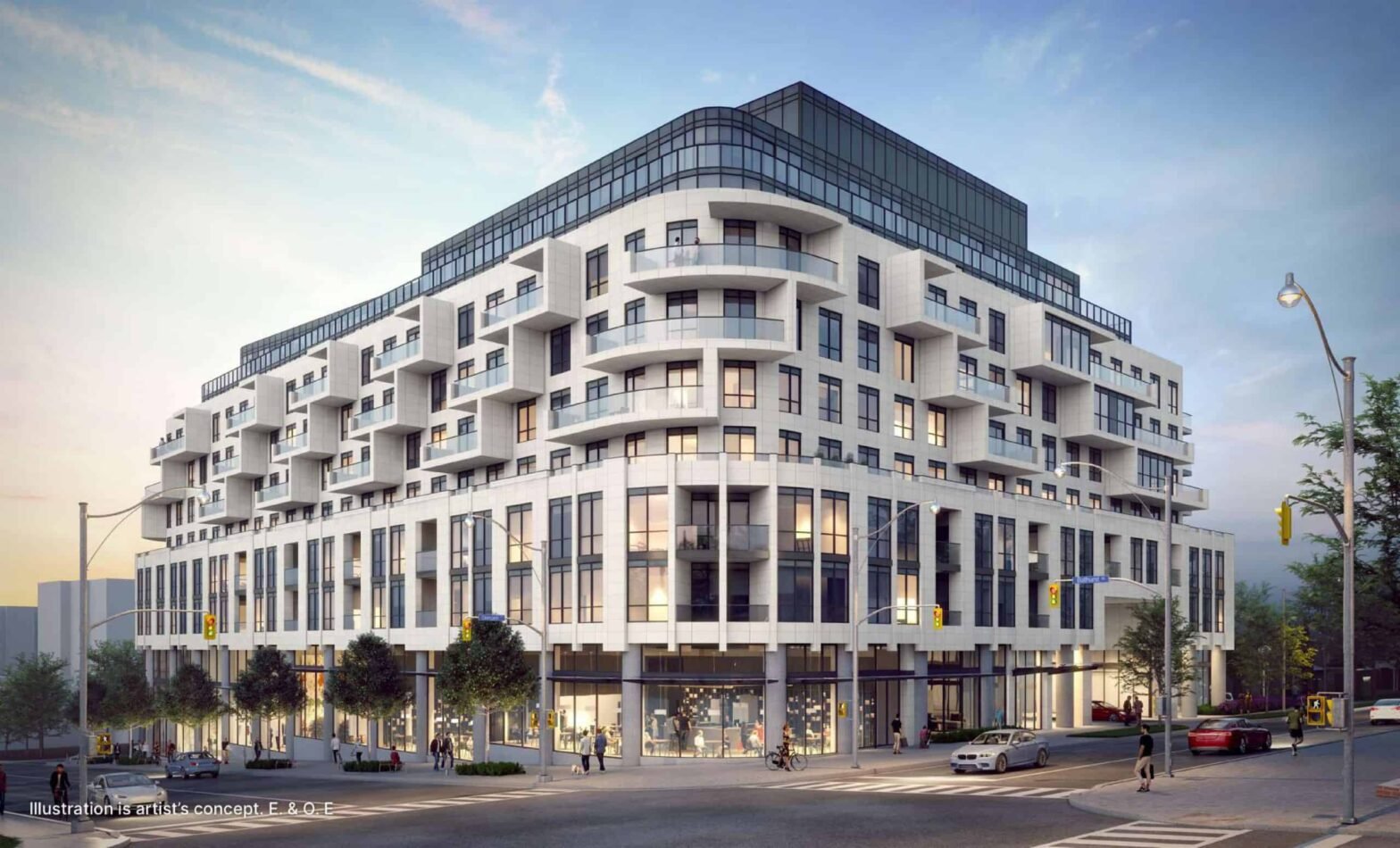 Glen Hill Condos Exterior, Situated within the Glen Park neighborhood at 2788 Bathurst St, this development will encompass 9 stories, housing 113 lavish residential suites, retail areas, and an additional 23 hotel suites.