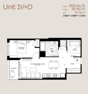 1 Bedroom + Den - Floor plan, Exhale Condos,2026