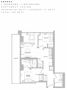 Floor Plan, 2 Bed, Allure.