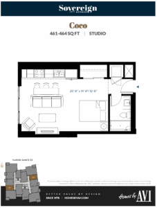 Floor Plan, Studio, Sovereign Condos.