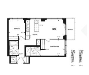 1 Bed plan. kith condos