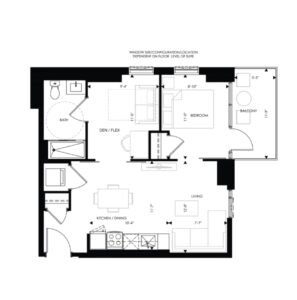 1 Bedroom + Den. Q Condos. Floor Plan