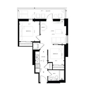 2 Bedroom. Q Condos. Floor Plan