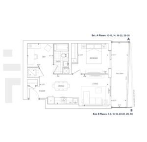 1Bed+Den. Thompson Towers