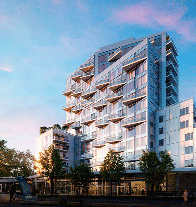 The Exterior View of 1107-Main-Condos,2023. This new attractive project will be a 15-storey building with 310 units