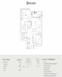 Floor Plan, 2 Bed, Reside on Richmond
