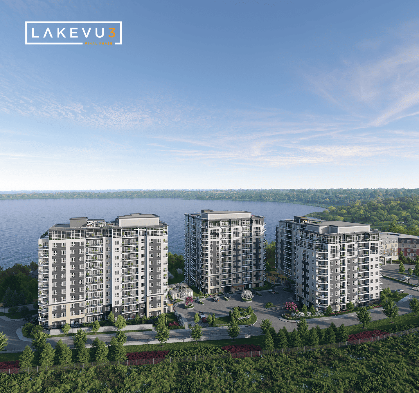 LAKEVU 3 Condos stands as a fresh mid-rise condo development by JD Development Group, nestled in Barrie. This 12-storey pre-construction condominium, comprising around 165 units, finds its place at 52 Lakeside Terrace, offering immediate access to the charming Little Lake. Residents can anticipate an ambiance of relaxation and a resort-like living experience within this serene locale.