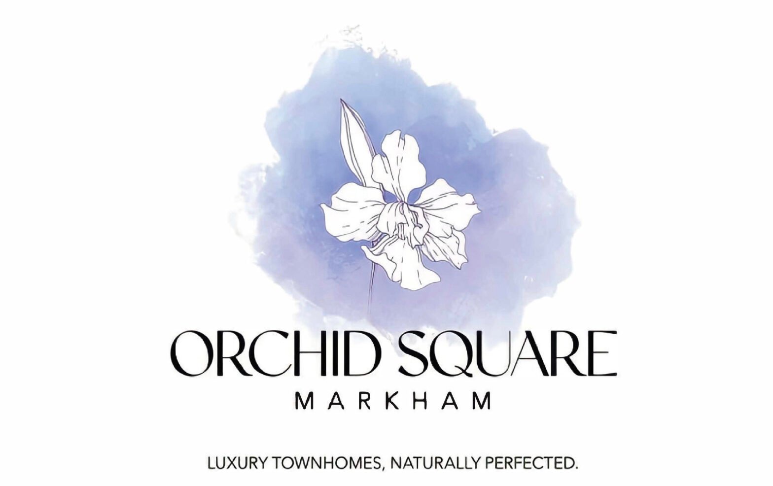 Orchid Square Markham Logo with flower and purple.