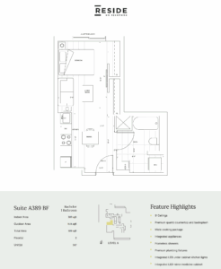 Floor Plan, Studio, Reside on Richmond
