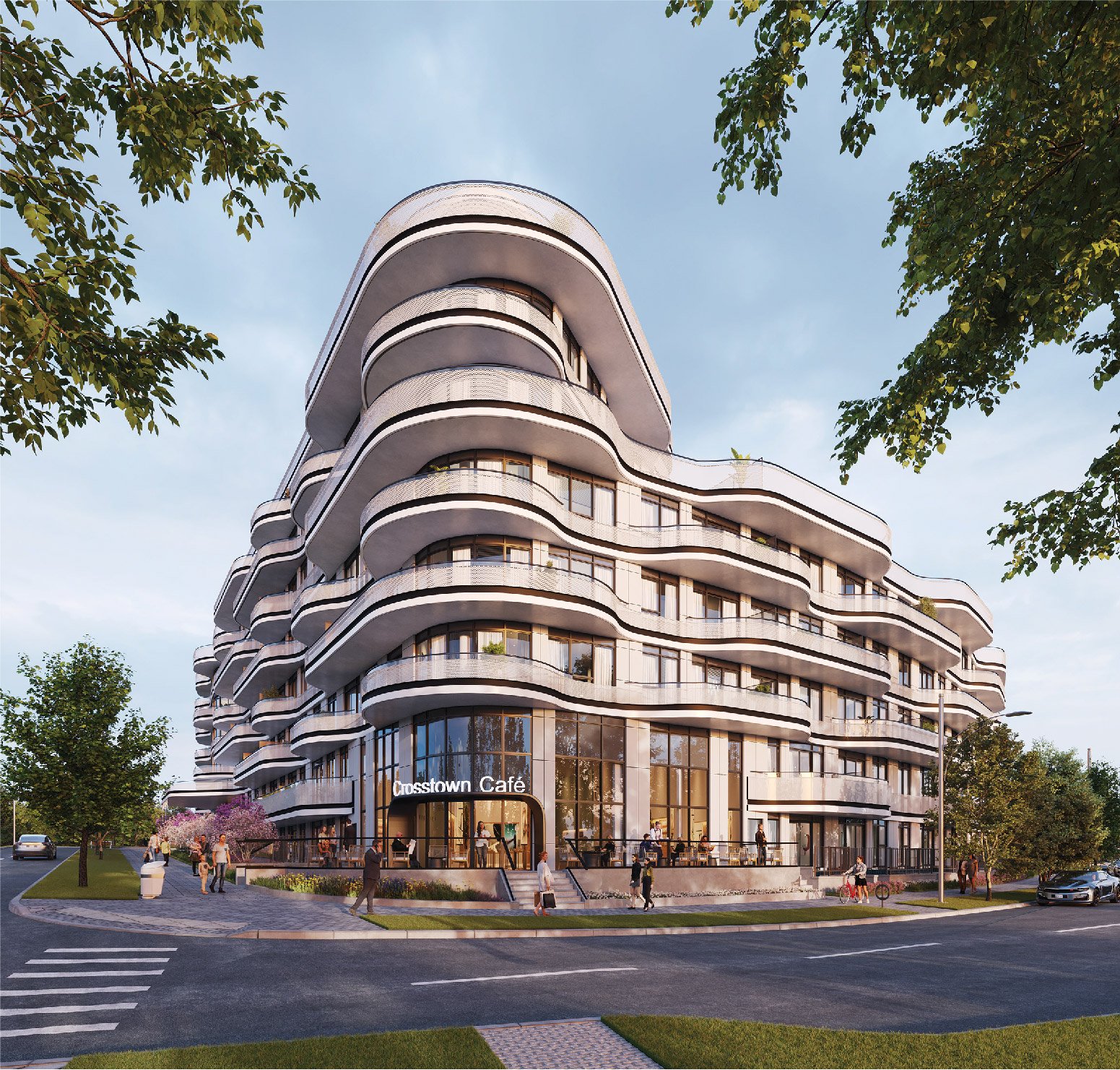 The Exterior view of Lily Condos,2025. Lily condo project presents two stunning mid-rise buildings with a total of 220 residential suites. The first building will have 140 units, and the second, 80 units.