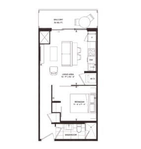 Floor Plan - 1 Bedroomï¼Œ Canary House