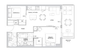 Floor Plan- Central Park COndos, 2 Bedroom.