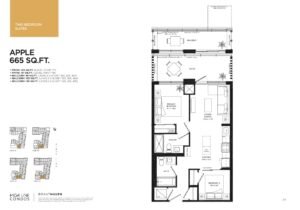 2Bed, Floorplan.Highline Condos