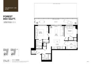 2Bed+Den, Floorplan.Highline Condos