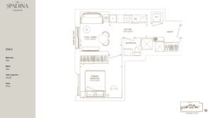 1Bedroom-Floorplan, 101 Spadina.