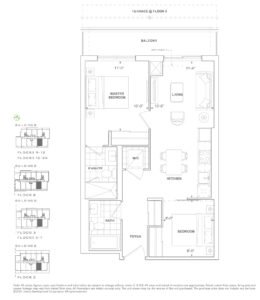 2 Bedroom, Floor plan -Joy Station Condos