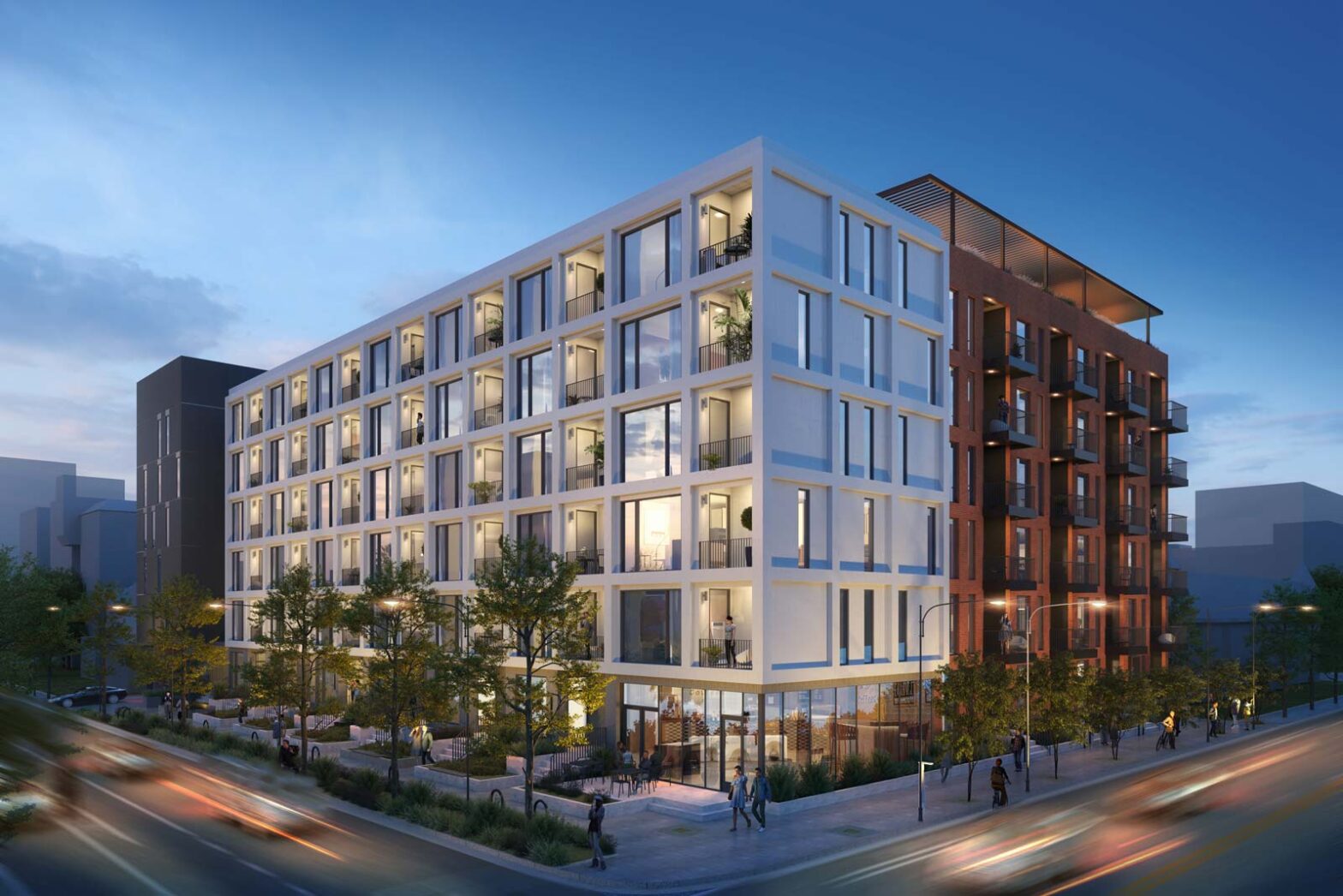 The exterior view of Broward Condos. Their award-winning interior design team has created beautifully equipped interiors with a choice of two classic interior color choices.