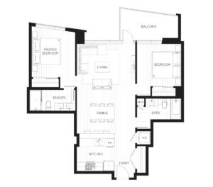 2Bed,Floorplan,Arris Residence