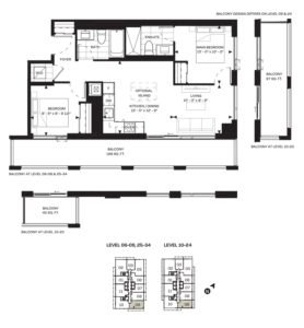 2 Bedroom -Floor Plans, Pangea Condos