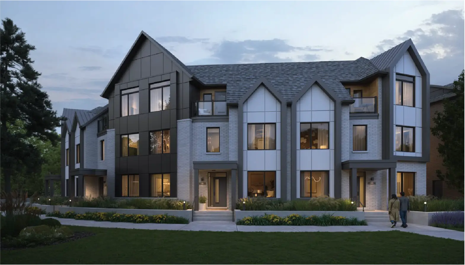 Riverview South Oakvilletownhomes,external view with modern design and natural surrounding
