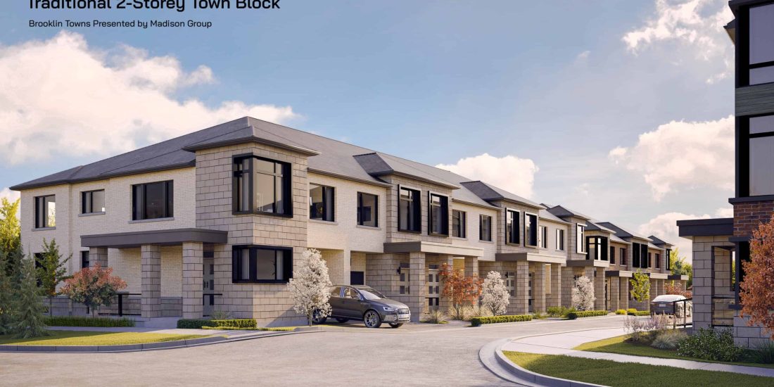 The surrounding environment of Brooklin Towns,2026. Baldwin St South and Roybrook Ave